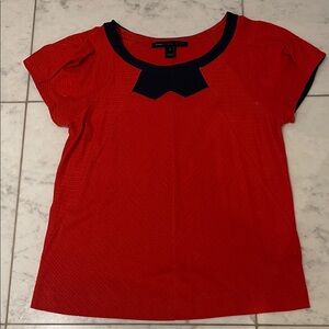 Marc by Marc Jacobs Red Short Sleeve Tee with Navy Trim